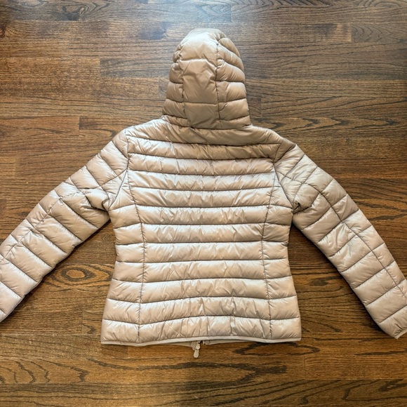 SAVE THE DUCK Alexis Shore Beige Hooded Puffer Jacket Sz 2/M 100% animal free - Picture 12 of 12